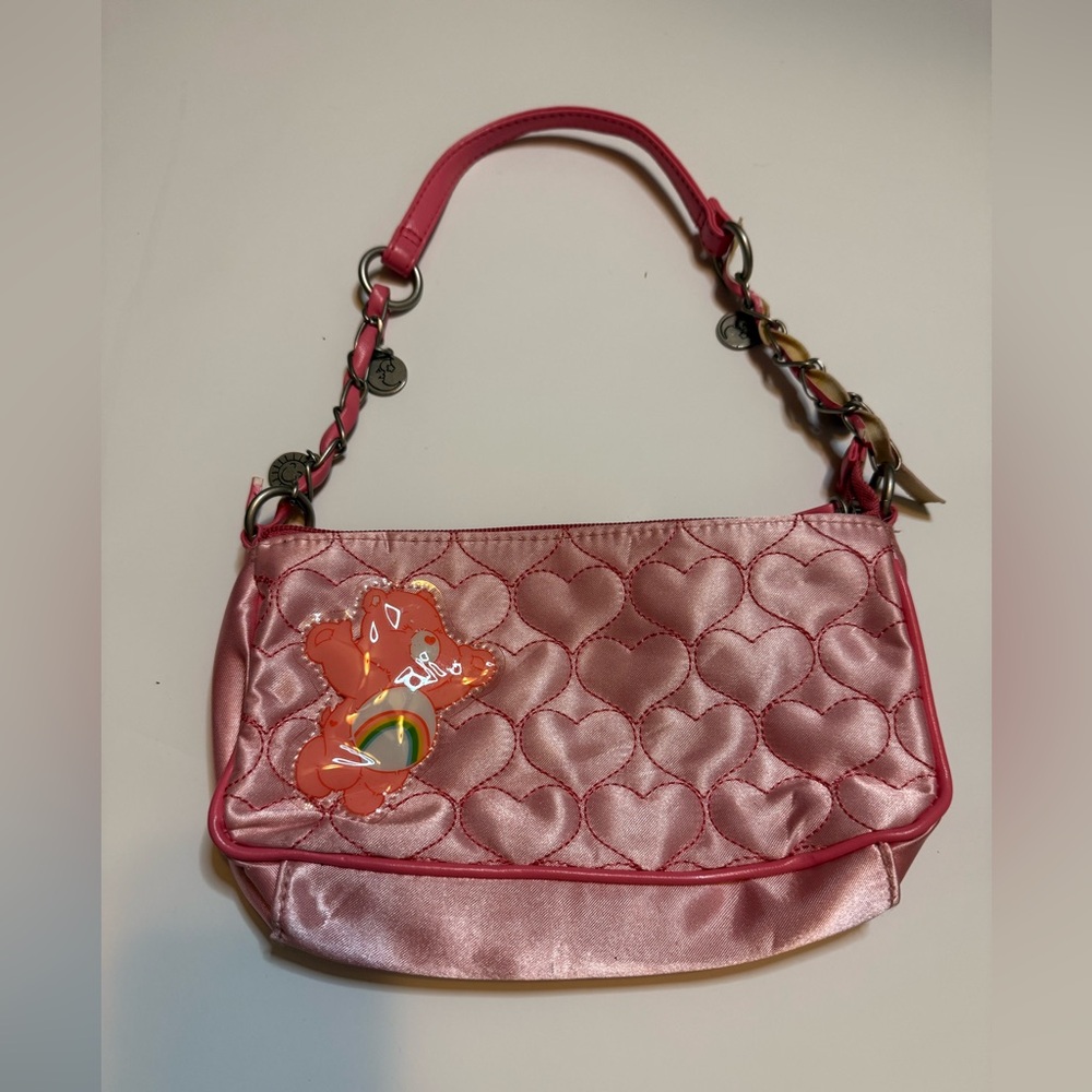 Y2K CareBear Heart-Embellished Shoulder Bag